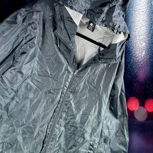 VTG Starter Windbreaker Men 3XL Jacket Full Zip Hooded Black Ripstop Skate Baggy